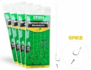 Zfish návazec method feeder rig spike fc 10 cm 5 ks - velikost háčku 4