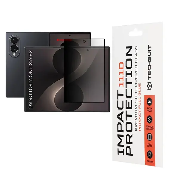 Techsuit 111D Privacy Tvrzené sklo, Samsung Galaxy Z Fold 8, černé