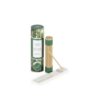 Súprava vonných tyčiniek mini s keramickým stojanom WHITE CEDAR & BERGAMONT 12 cm