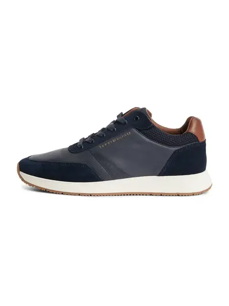 TOMMY HILFIGER Nízke tenisky  tmavomodrá / hnedá