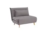 Sivé rozkladacie kreslo SPIKE VELVET