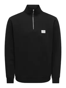 Only & Sons Mikina 'ONSDAWSON'  čierna / biela