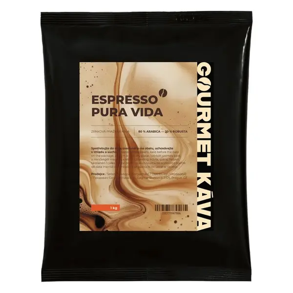 Espresso směs Pura Vida, zrnková káva