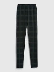 GAP Dětské kostkované legíny organic - Holky