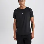 DEFACTO Fit Slim Fit Narrow Cut Crew Neck Printed Sports Short Sleeve T-Shirt