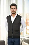 37376 Dewberry Houndstooth Patterned Mens Knit Vest-BLACK