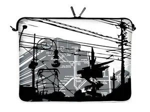 Obal na notebook 10.2" CITY LIFE, černo-bílý