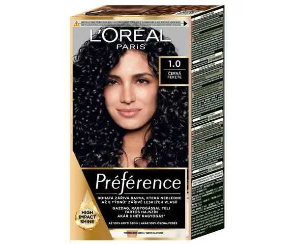 Permanentná farba Loréal Préférence 1.0 čierna - L’Oréal Paris + darček zadarmo