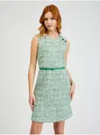 Orsay Zelené dámské vzorované šaty s páskem - Dámské