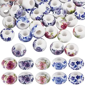 60Pcs Handmade Porcelain European Beads