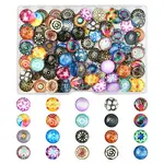 100Pcs Printed Glass Half Round Dome Cabochons