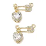 Brass Micro Pave Clear Cubic Zirconia Pendants