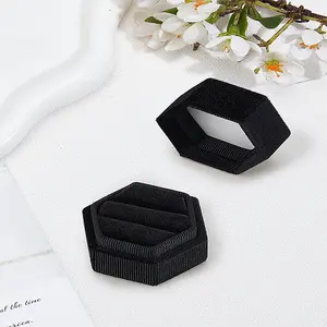 1Pc Polyester Velveteen Ring Storage Boxes