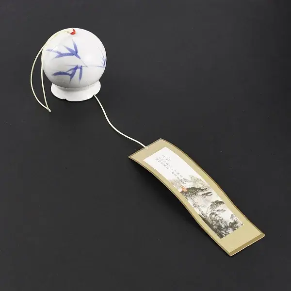 Chinese Painting Style Procrlain Wind Chime Ornament