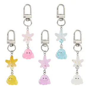 5Pcs Starfish Octopus Resin Pendant Decorations
