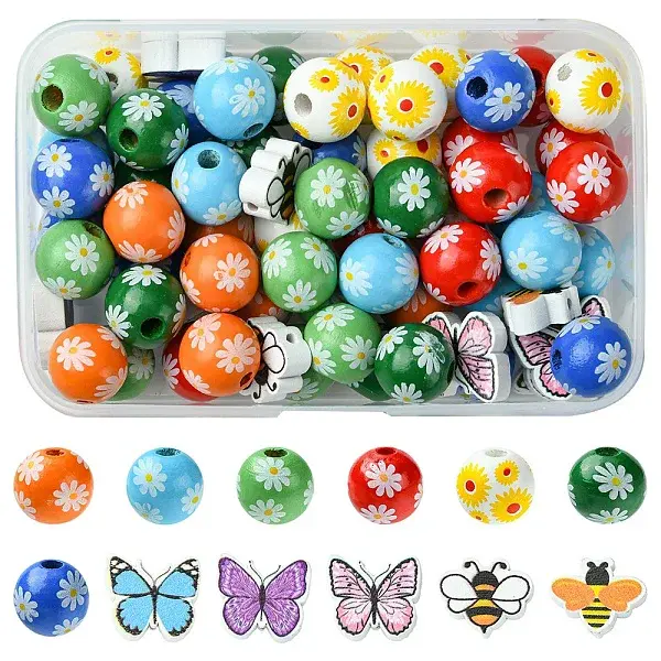 Printed Wood Beads