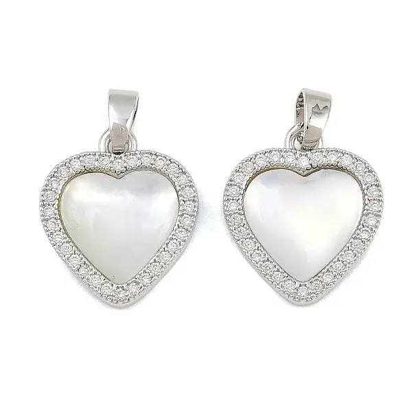 Brass Micro Pave Clear Cubic Zirconia Pendants