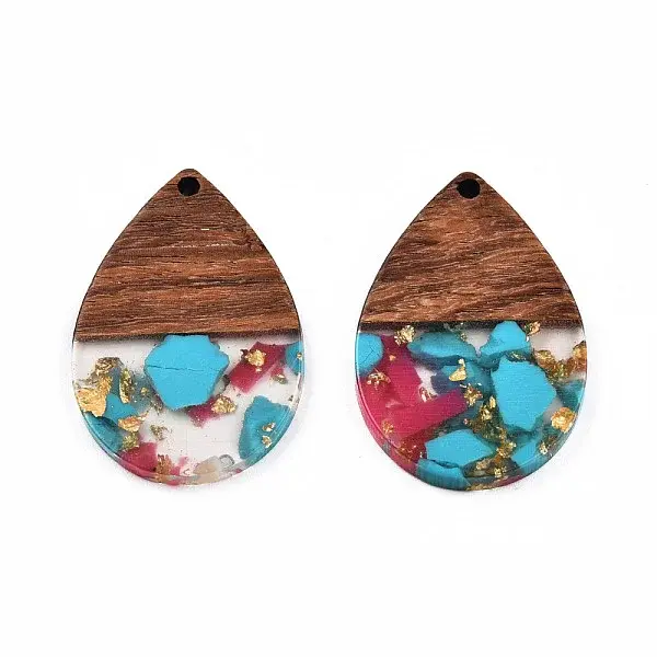 Transparent Resin & Walnut Wood Pendants