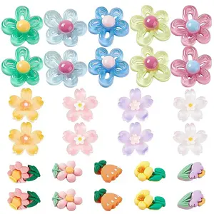 60Pcs 3 Styles Transparent Resin Cabochons