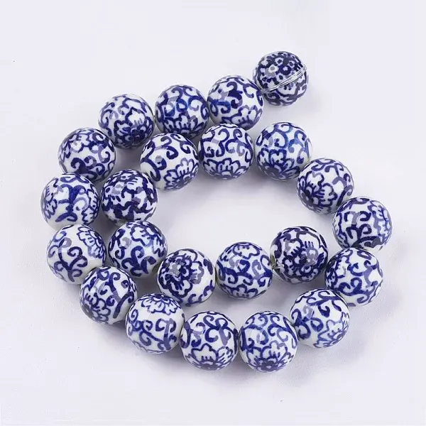 Handmade Blue and White Porcelain Beads