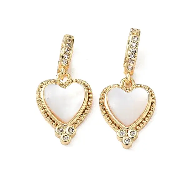 Brass Micro Pave Clear Cubic Zirconia Pendants