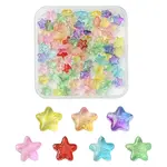 100Pcs Transparent Spray Painted Frosted Glass Beads