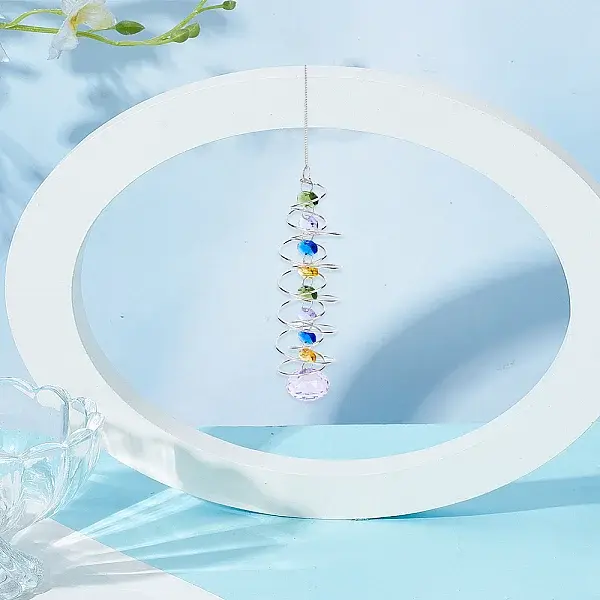 Alloy Glass Octagon & Round Rotating Suncatchers