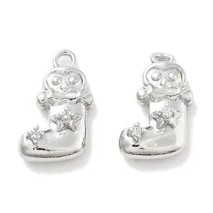 Brass Micro Pave Cubic Zirconia Charms