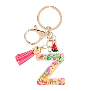 Fruit Series Letter Resin Keychains