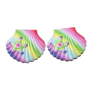 Rainbow Color Printed Iron Pendants