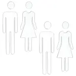 Acrylic TOILET Sign Stickers