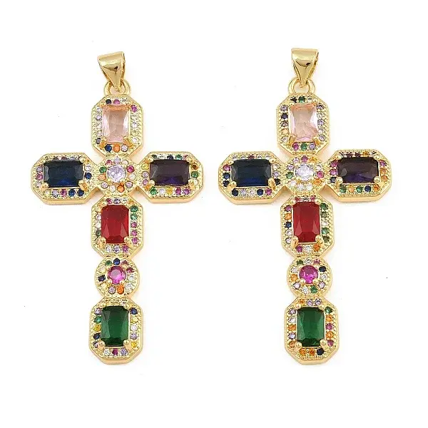 Brass Micro Pave Cubic Zirconia Pendants