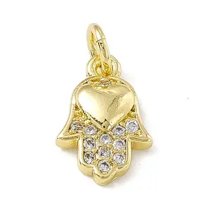 Brass Micro Pave Cubic Zirconia Charms