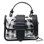 Women's Crossbody Bags with Tartan Pattern Drawstring Inner Bag