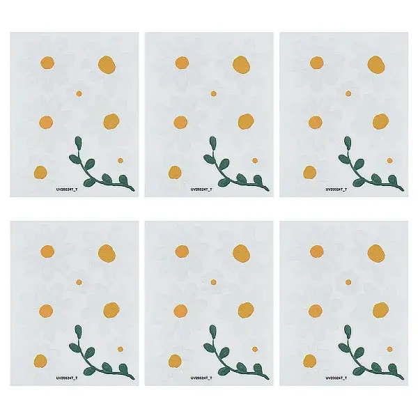6 Sheets Daisy Flower PVC Sticker