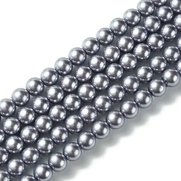 Eco-Friendly  Dyed Glass Pearl Round Beads Strands