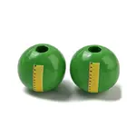 School Theme Printed Wood European Beads