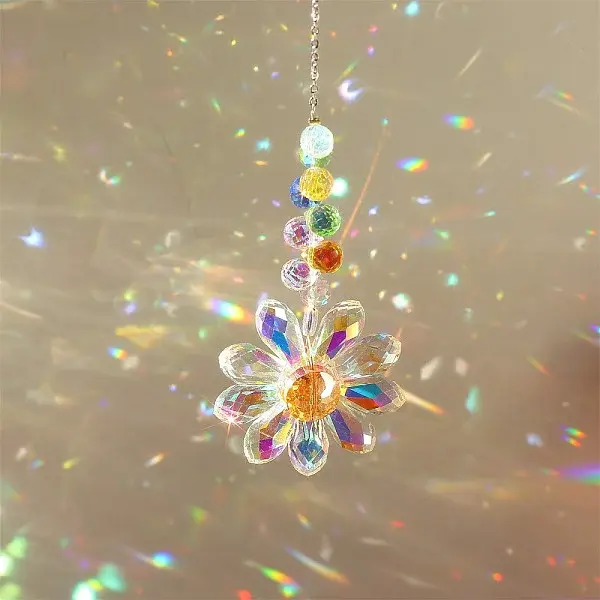 Glass Flower Hanging Ornaments