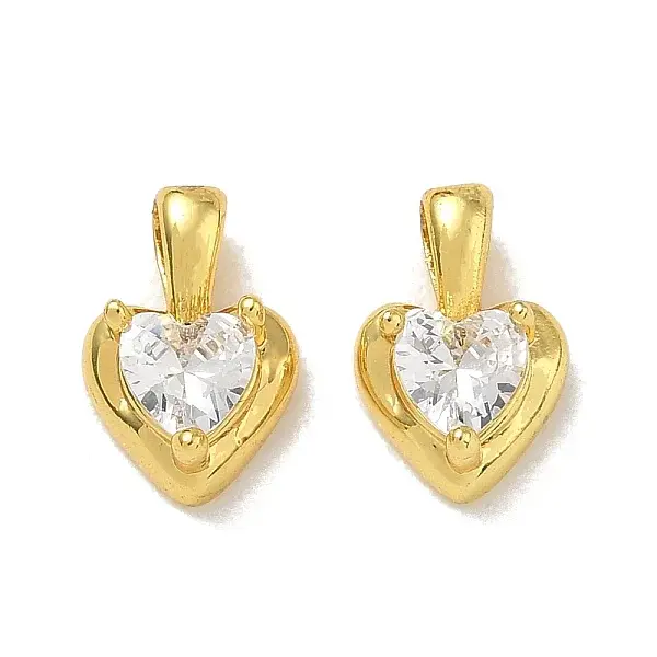 Brass Pave Clear Cubic Zirconia Charms
