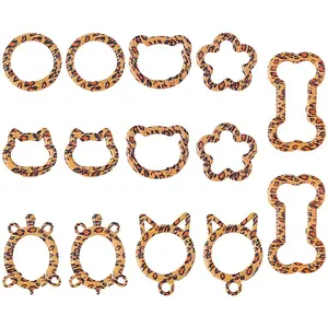 14Pcs 7 Styles Alloy Spring Gate Rings