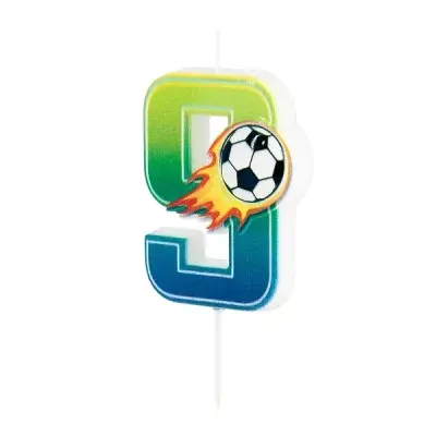 Svička dortová Fotbal "9" 6 cm