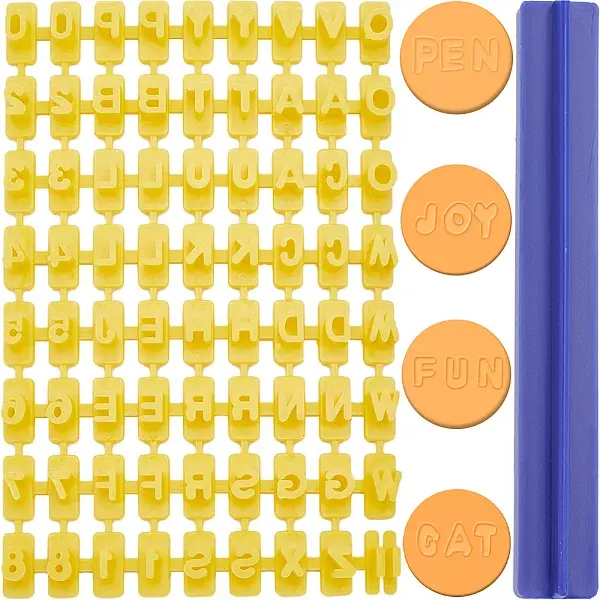 PP Plastic Letter A-Z Cookie Impress Embosser Cutter