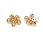 Brass Micro Pave Clear Cubic Zirconia Bead Caps
