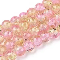 Spray Painted Crackle Glass Beads Strands