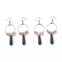 Pearl Chip Beads Dangle Earrings