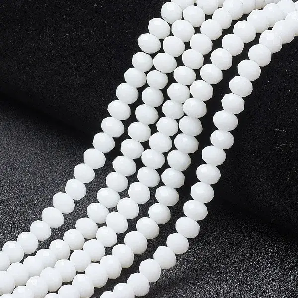 Opaque Solid Color Glass Beads Strands