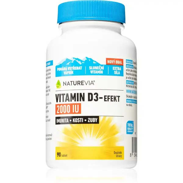 NatureVia Vitamin D3 Efekt 2000 IU tablety pro podporu imunitního systému 90 tbl
