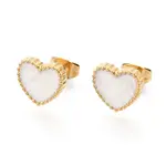 Heart 304 Stainless Steel Enamel Stud Earrings