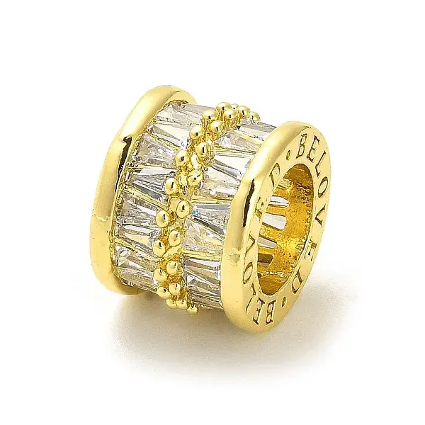 Rack Plating Brass Micro Pave Cubic Zirconia Beads