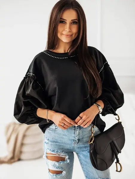 Černá mikina Cocomore cmgBZ1203.R21